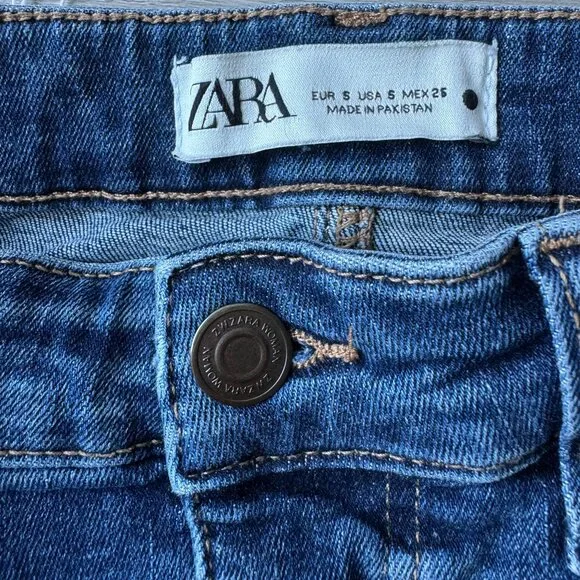 ✨ Zara Denim Pencil Midi Skirt – Medium Blue – Size S - Picture 10 of 12